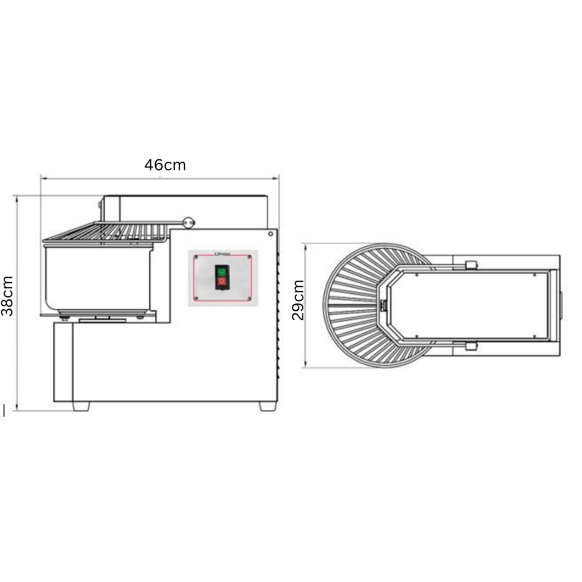 Professionelle Teigknetmaschine 8,5L | 1 Geschwindigkeit | Feste Rührschüssel | 7,5kg Teig | 450W | 230V | Edelstahl