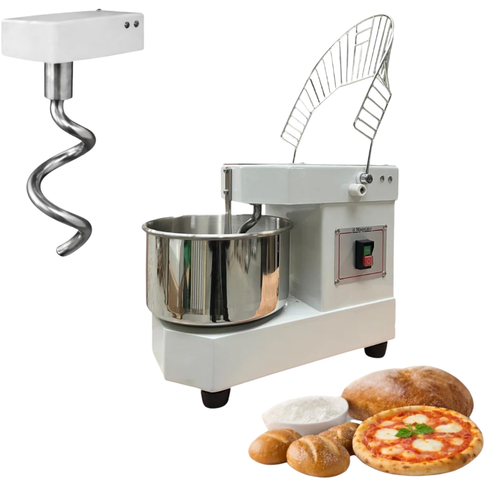 Professionelle Teigknetmaschine 8,5L | 1 Geschwindigkeit | Feste Rührschüssel | 7,5kg Teig | 450W | 230V | Edelstahl