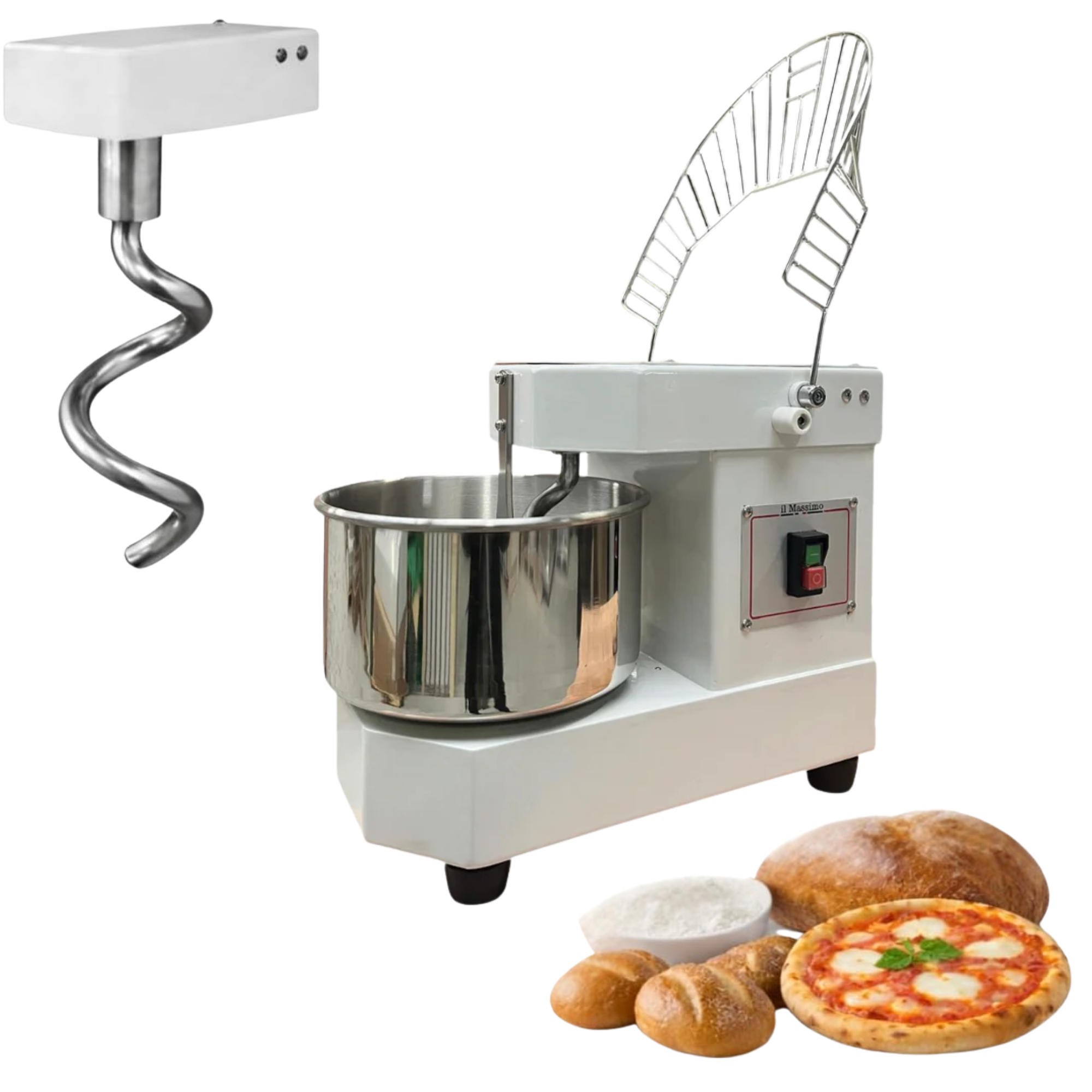 Professionelle Teigknetmaschine 8,5L | 1 Geschwindigkeit | Feste Rührschüssel | 7,5kg Teig | 450W | 230V | Edelstahl