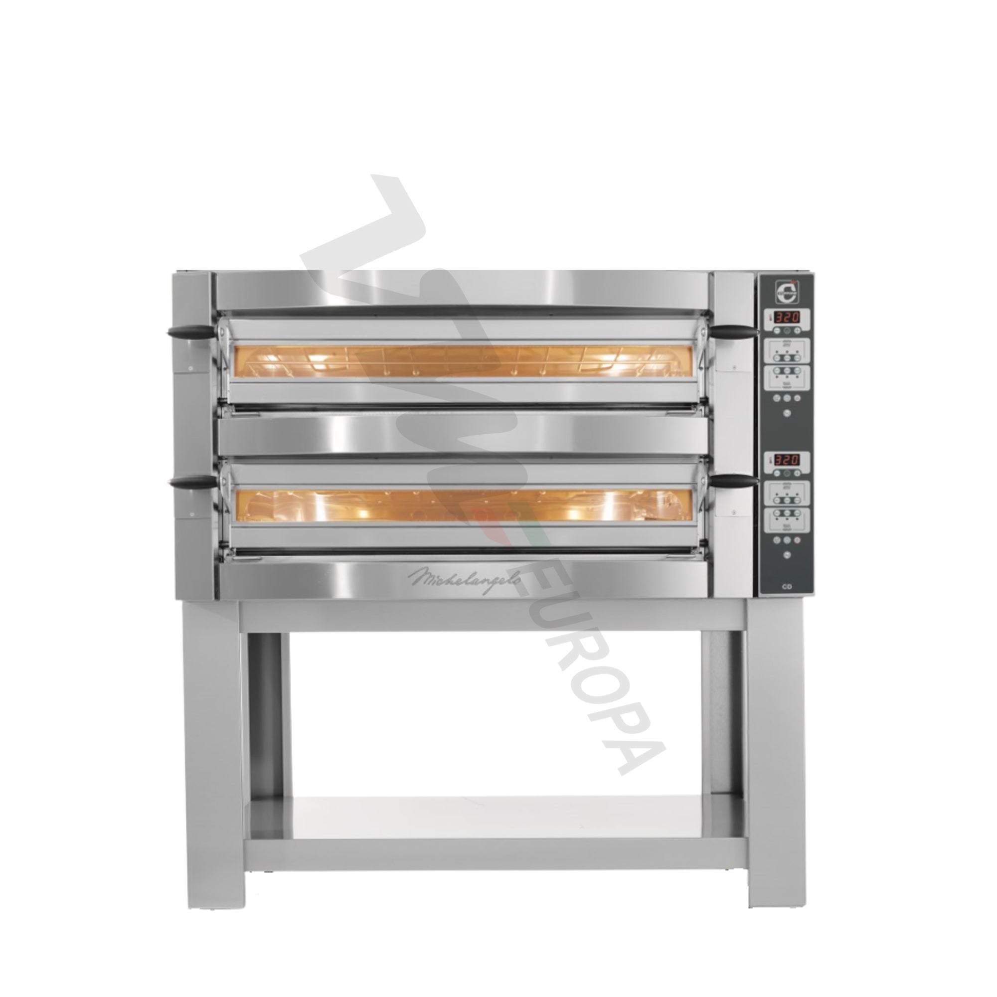 Cuppone Michelangelo Pizzaofen für 6 Pizzen Ø35cm Lang 2 Kammern Knopfsteuerung - ML635L/2CD