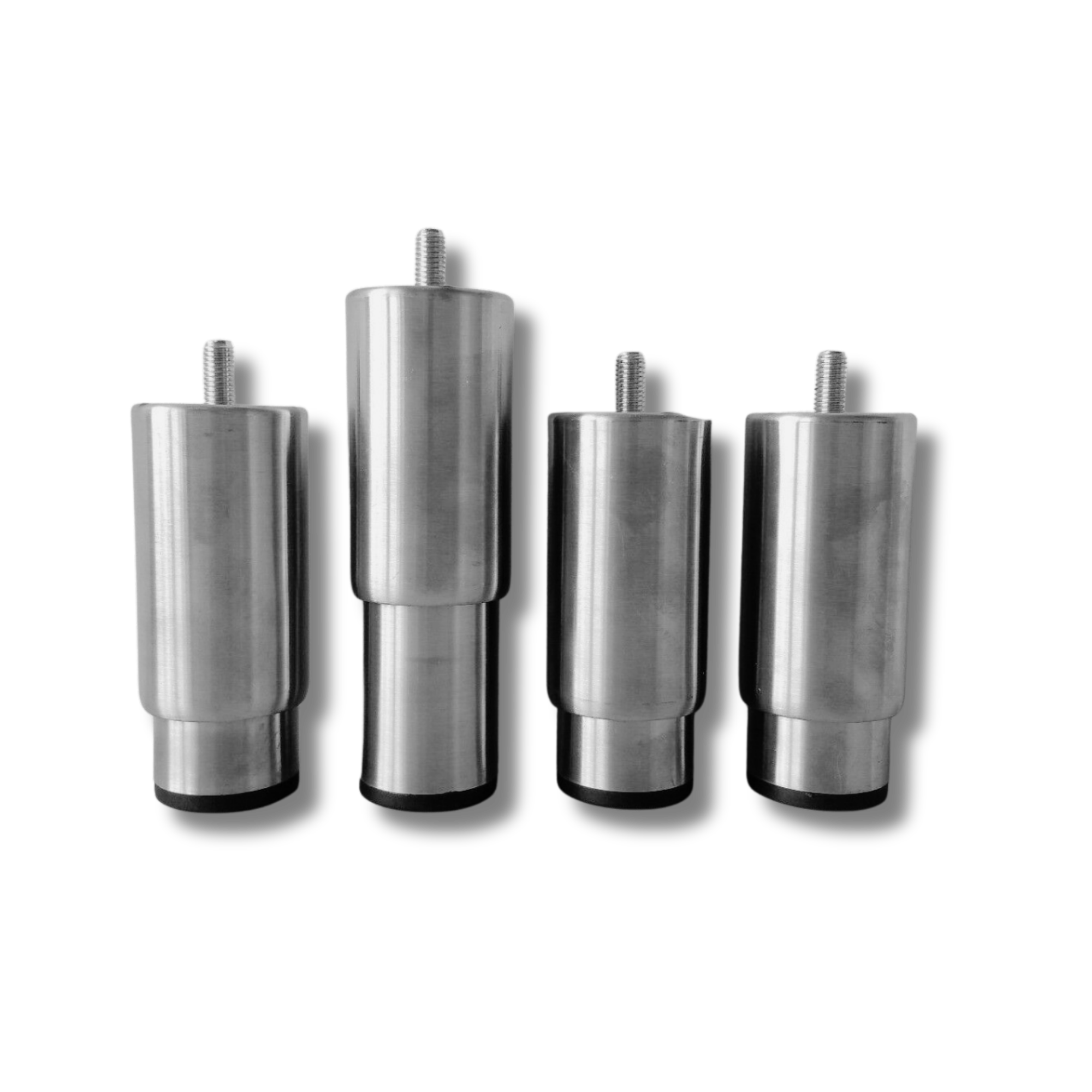 Gastro Standfuß 4er Set - 15 cm Höhe - Höhenverstellbar bis 5 cm - Edelstahllegierung AISI 304 - Grilltisch Zubereitungstisch Arbeitstisch Edelstahltisch Gastro Tisch
